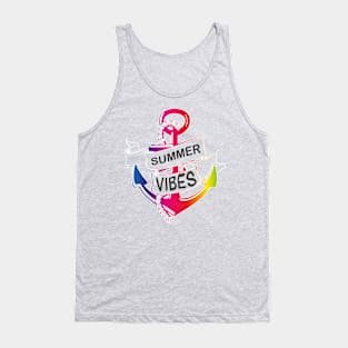 Summer Vibes full color | LGBT beach sailling captain Tank Top